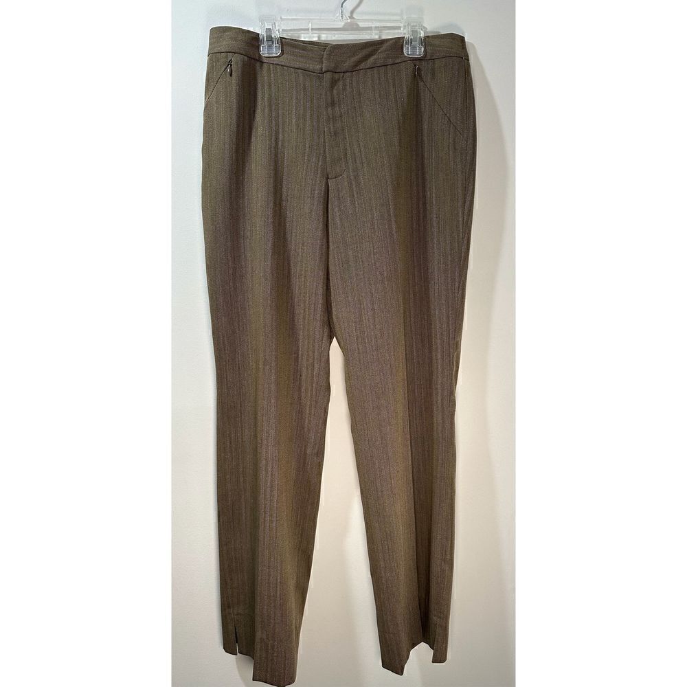 Barry Bricken women’s brown dress pants with zipper pockets, size 10 #32-0823